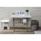 Kingston Brass 36 Carrara Marble Console Sink with Stainless Steel Legs, Marble WhitePolished Nickel LMS3622M86ST - alternate 5